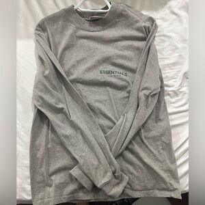 ESSENTIALS GREY LOGO LONG SLEEVE
